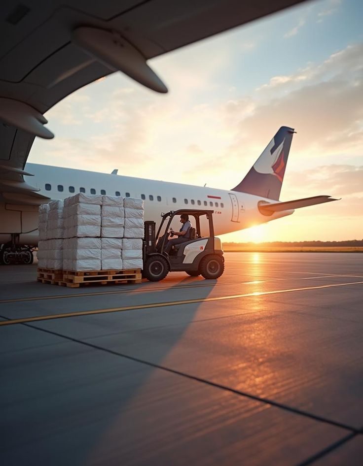 Avion cargo la încărcare