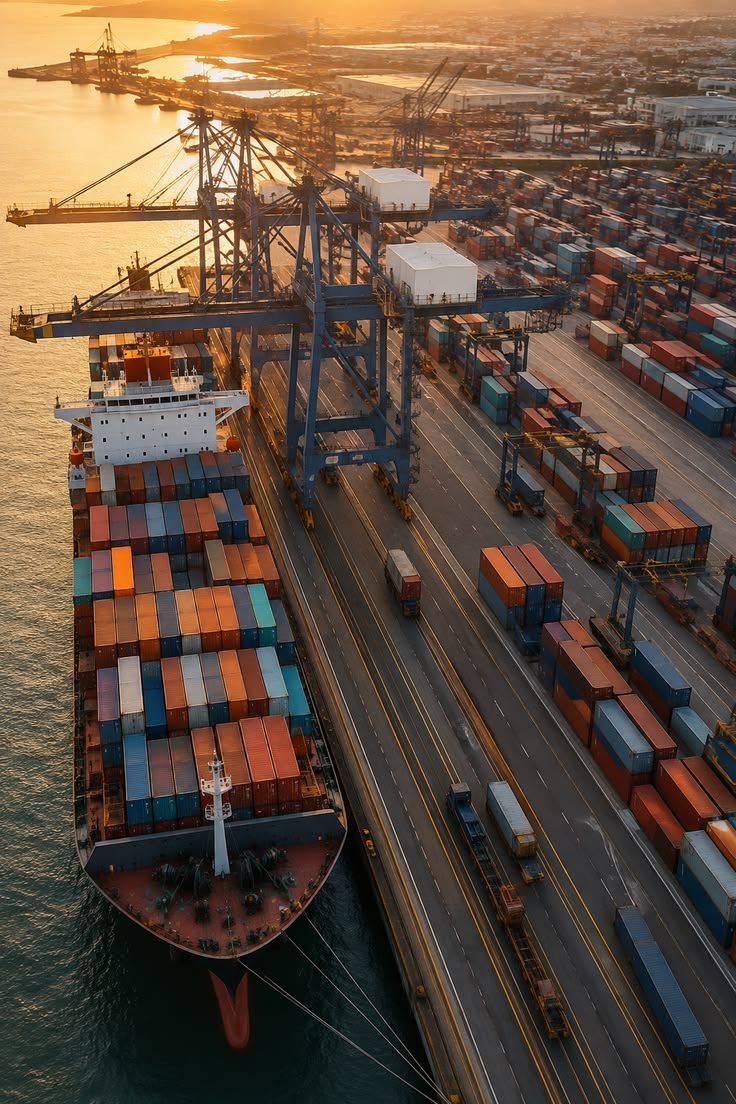 Navă de containere în port